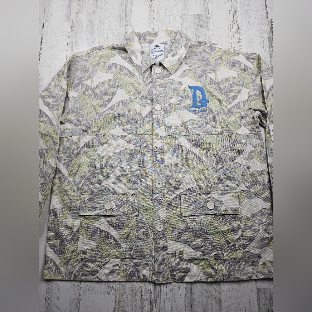 Disneyland Resort Linen Blend Spirit Jersey Tropical Long Sleeve Shirt Men's XXL
